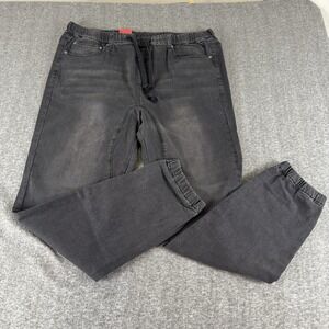 Victorious LA Black Denim Jogger Jeans Men's 3XL Elastic Waist Drawstring NWT